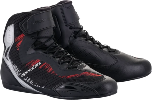 Nyári motoros csizma, Alpinestars Faster-3 Rideknit csizma, fekete/ezüst, nordicamoto.ro