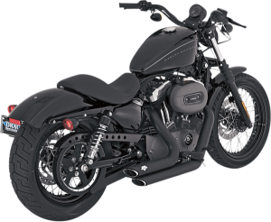 Shortshots Staggered Exhaust System Black, 2, nordicamoto.ro