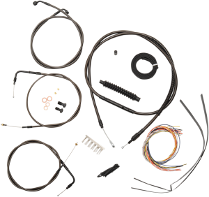 Complete Midnight Braided Handlebar Cable/brake Line Kit Black, 1, nordicamoto.ro