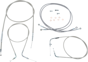 Stainless Handlebar Cable/line Kit Silver