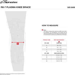 Alpinestars Rk-7 Plasma fekete/piros térdvédők, M méret, 2, nordicamoto.ro