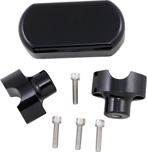 Solid Handlebar Riser & Top Clamp Kit Black