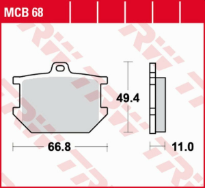 TRW Organic első/hátsó fékbetétek a következő YAMAHA modellekhez: XS 250 '77–'80 / XS 400 '77–'82 / SR 500 '78–'87 / XJ 650 '80–'82 / XS 650/750 '79–'83 / XS 850 '80–'82 / XV 1000 '81–'84 / XS 1100 '78–'82, nordicamoto.ro