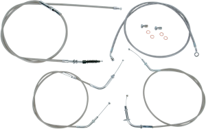 Stainless Handlebar Cable/line Kit Silver