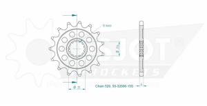 Sport Sprocket Front 520 Natural, 2, nordicamoto.ro