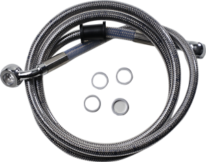 Extended Length Stainless Steel Brake Line Silver, Clear-coated Oversize [+51 mm (2'')], 1, nordicamoto.ro