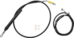 Complete Black Vinyl Braided Handlebar Cable/brake Line Kit Black