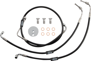 Black Braided Brake Line Kit Black 46 cm - 51 cm (18'' - 20''), 1, nordicamoto.ro