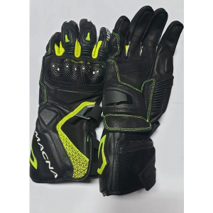 Manusi de piele sport MACNA APEX Negru/Galben fluo M (Resigilat)