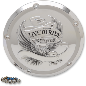 Live To Ride Derby Cover Chrome, 2, nordicamoto.ro