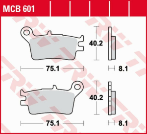TRW Organic hátsó fékbetétek a HONDA CRM 250R '89–'90-es modelljeihez