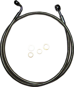 E-z Align Dot Braided Single Disc Front Brake Line Black, Black Pearl, 3, nordicamoto.ro