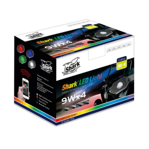 SHARK LED-lámpa LED-sáv 40x72 mm, 3 W, többszínű, Bluetooth-vezérlés, 4 darabos készlet, nordicamoto.ro