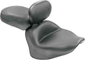 Vintage Wide Touring Seat With Driver Backrest Black