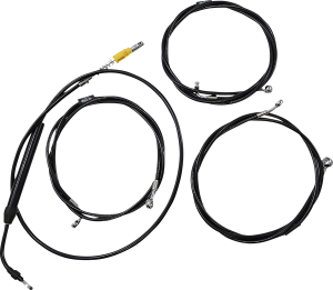 Standard Black Vinyl Braided Handlebar Cable/brake Line Kit Black, 1, nordicamoto.ro