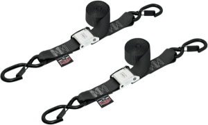 1-1/2(r) Cam-buckle With Safety Latch Hooks Black