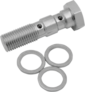 Universal Chrome Steel Banjo Bolt Silver, Chrome