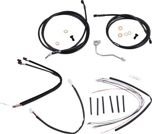 Complete Black Vinyl Handlebar Cable/line Kit For Ape Hanger Handlebars Black, 1, nordicamoto.ro