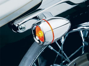 Deep-dish Bezels With Lens For Bullet Turn Signals Chrome, 2, nordicamoto.ro