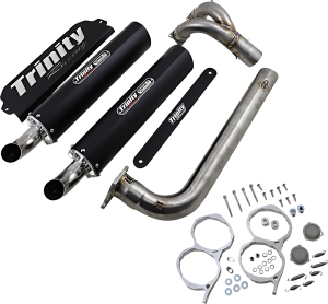 Stage 5 Dual Exhaust System Black, Brushed, 1, nordicamoto.ro