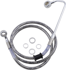 Extended Length Stainless Steel Brake Line Silver, Clear-coated Oversize [+203 mm (8'')], 1, nordicamoto.ro