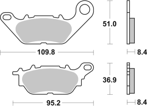 Hf Street Ceramic Organic Brake Pads, 2, nordicamoto.ro