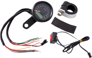 1-7/8(r) Programmable Metric Speedometer With Indicator Lights Black