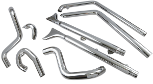 Fishtail True Dual Exhaust System Chrome, 2, nordicamoto.ro