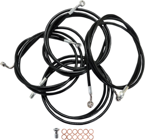 Standard Black Vinyl Braided Handlebar Cable/brake Line Kit Black