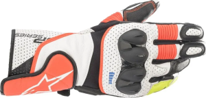 Manusi Piele Alpinestars SP-2 v3 Alb/Red Fluo/Negru