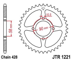JT SPROCKETS hátsó lánckerék, természetes színű, 2, nordicamoto.ro
