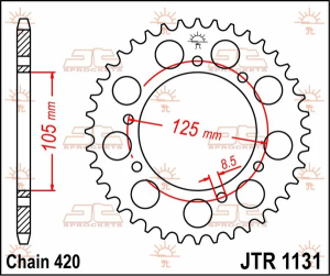 JT SPROCKETS hátsó lánckerék, természetes színű, 2, nordicamoto.ro