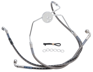 Cycleflex Extended Length Front Brake Line Kit Silver, Polished