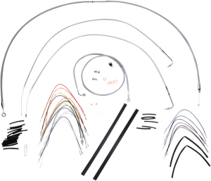 Complete Stainless Braided Handlebar Cable/brake Line Kit Silver