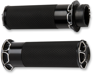 Fusion Beveled Grips Black, 2, nordicamoto.ro