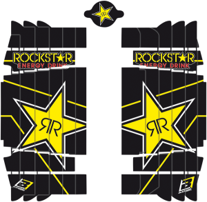 Rockstar Rad Louver Decals Black, Yellow