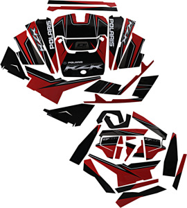 Complete Utv Graphics Kit Black, Red 