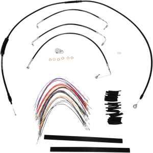 Complete Black Vinyl Handlebar Cable/line Kit For Ape Hanger Handlebars Black, 1, nordicamoto.ro