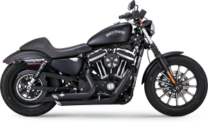 Shortshots Staggered Exhaust System Black, 2, nordicamoto.ro