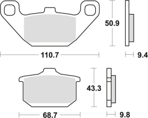 TRW organikus első/hátsó fékbetétek a KAWASAKI EN 500 '90–'03, GPZ 600 '85–'90, VN 750 '86–'95, GTR 1000 '86–'93, ZR 1100 '96–'97 és VN 1500 '87–'99 modellekhez, nordicamoto.ro
