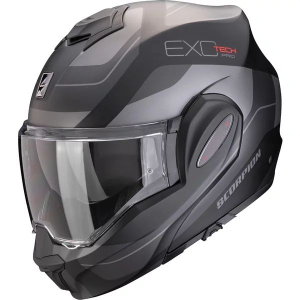 SCORPION EXO-TECH EVO PRO COMMUTA S moduláris, hátrafelé nyitható sisak, matt fekete/ezüst, 4, nordicamoto.ro