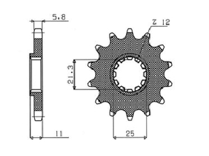Powerdrive Countershaft Sprocket Black, Parkerized