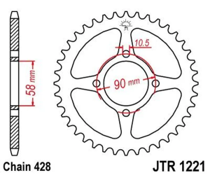JT SPROCKETS hátsó lánckerék, természetes színű, 2, nordicamoto.ro