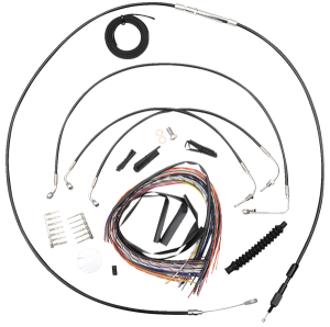 Complete Black Vinyl Braided Handlebar Cable/brake Line Kit Black