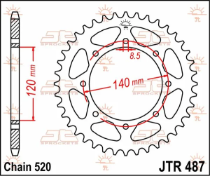 JT SPROCKETS Fekete hátsó lánckerék, 2, nordicamoto.ro