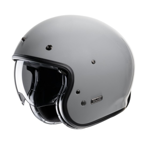 Nyitott arcú/jet típusú motoros sisakok, HJC V31 Solid fekete bukósisak, nordicamoto.ro