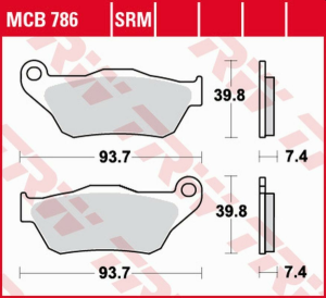 TRW Organic első fékbetétek Yamaha YP 125 X-MAX '06–'09 / XP 250 X-MAX '05–'09 modellekhez, nordicamoto.ro