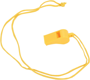 Whistle With Cord Yellow