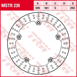 TRW első féktárcsa a következő modellekhez: BMW R 850C / GS / R (2001–2005), R 1150GS / ADV (1999–2005) és R 1200 HP2 (2004–2006)