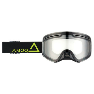 AMOQ Vision Vent+ motoros szán szemüveg, Black-HiVis mágneses lencsével – átlátszó, nordicamoto.ro